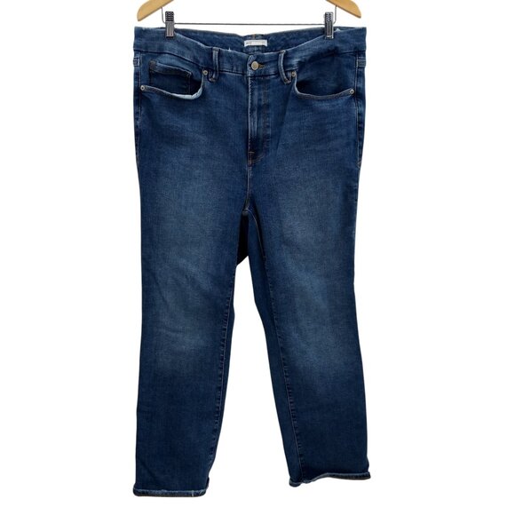 Good American Always Fits Good Legs Straight Jeans Size 14-18 Stretch Pockets - Picture 1 of 12